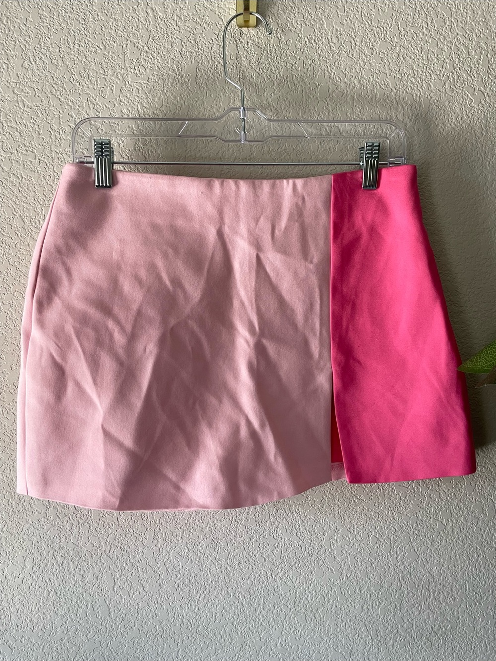 English Factory Two-Tone Pink Colorblock Mini Skirt